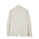 セリーヌ ストライプ 2B テーラードジャケット ブレザー サイズ48 2V376881C オフホワイト ブラック ウール コットン メンズ CELINE 【中古】